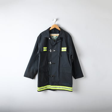 Vintage 90s Waterproof Rain Jacket with Neon Stripes - workwear, outdoors, utility gear - Men's S 