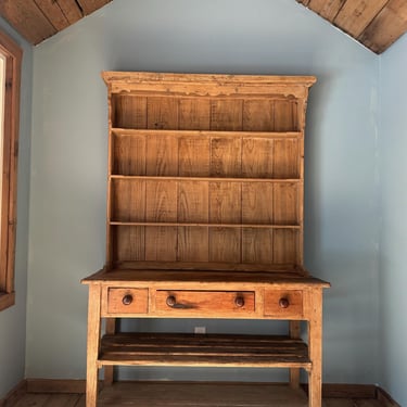 Antique English Pine Hutch 