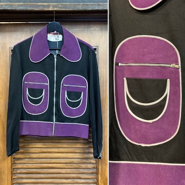 Vintage 1960’s Black and Purple Glam Rock Mod Jacket, 60’s Mod Style, Vintage Jacket, Vintage Glam, Vintage Clothing 