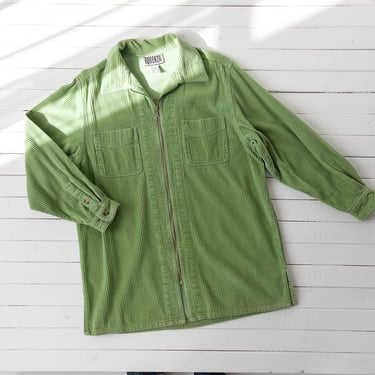 lime green corduroy jacket | 90s y2k vintage bright green zip up oversized corduroy jacket 