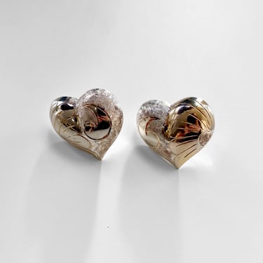 Sterling Silver Puffy Patterned Heart Earrings