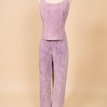 Deadstock Purple Suede Tank Top &amp; Pants Set By Margaret Godfrey, M