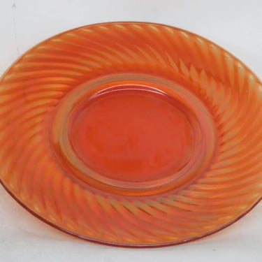 Carnival Glass Marigold Iridescent Optic Swirl Plate 3668B