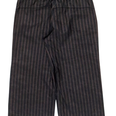 Dries Van Noten - Black & Brown Pinstripe Cropped Pants Sz 6