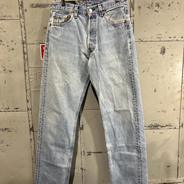 28x31 90s Levi’s 501 Denim Jeans light wash distressed pants 