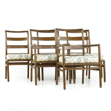 T.H. Robsjohn Gibbings for Widdicomb Mid Century Walnut Dining Chairs - Set of 6 - mcm 