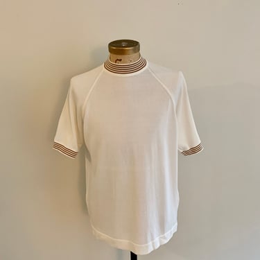 Pristine off white ss Ban Lon by Trend Fashions-size XL 