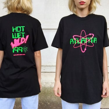 Vintage 1990 Atlanta Hotlanta River Expo Hot Wer Wild Neon Atomic Symbol Tee T-shirt M 