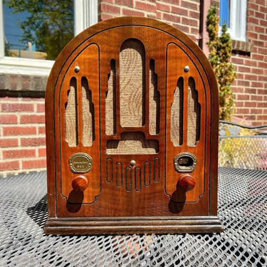 1934 Atwater Kent Cathedral AM Shortwave Art Deco Radio, Elec Serviced, Model 944 