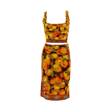 Dolce &amp; Gabbana Fruit Print Cropped Skirt Set