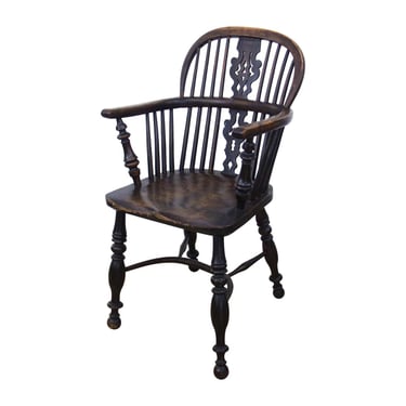 Antique English Windsor Wooden Arm Chair