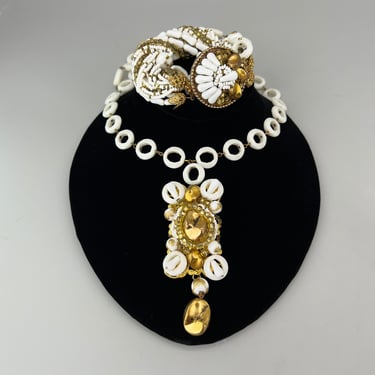 Cluster Set Necklace Brooch & Bracelet 