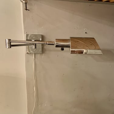 Koch & Lowy Wall Mounted Chrome Swing Arm Pharmacy Style Lamp