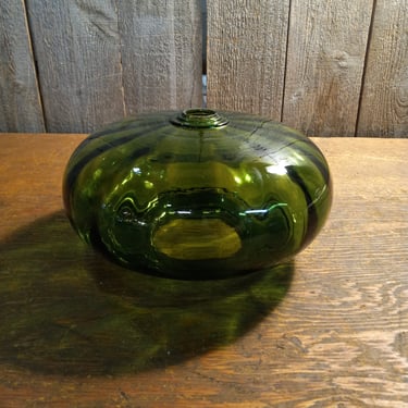MCM Green Glass Lamp Base 8.75 x 4.675