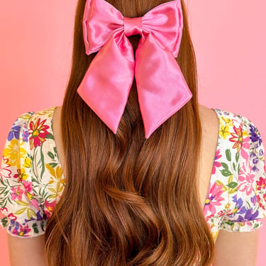 Bubblegum Pink Satin Hair Bow