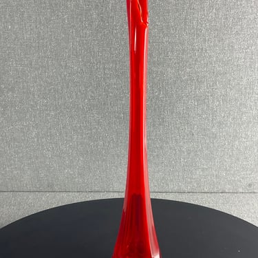 21”-inch L.E. Smith Amberina “Diamond” Swung Glass Vase 