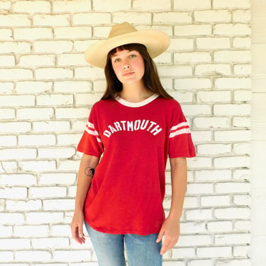 Dartmouth Kappa Epsilon Jersey // vintage 60s shirt boho tee t-shirt t top blouse sorority hippy tee red ringer jersey 70s // O/S 