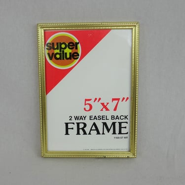 Vintage Picture Frame - Gold Tone Metal w/ Glass - Tabletop - Holds 5