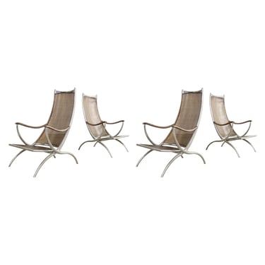 Set of Four Steel Bronze Turku Lounge Chairs by Ironies