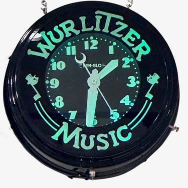 Custom Neon Wurlitzer Wall Clock Art Deco