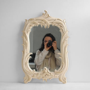 Vintage Syroco Wall Mirror in White 
