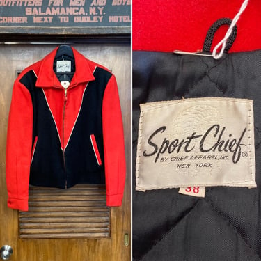 Vintage 1950’s “Sport Chief” Two-Tone Wool Rockabilly Jacket, Elvis, Rock n’ Roll, 50’s Vintage Clothing 