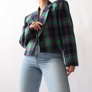 Vintage Midnight/Viridian Plaid Blazer