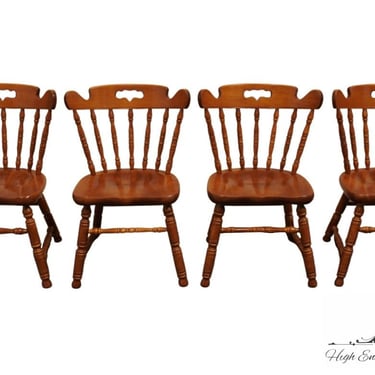 Set of 4 TELL CITY Solid Hard Rock Maple Colonial Style Spindle Back Dining Side Chairs 8046-48 