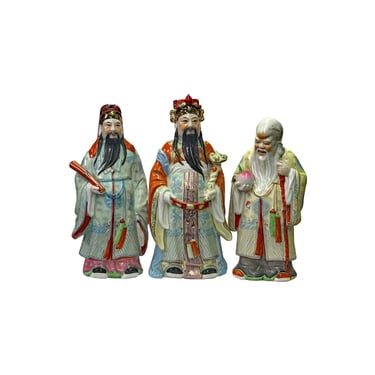 Chinese Canton Color Mixed Fenghsui Fok Lok Shao Figure Set ws4164E 