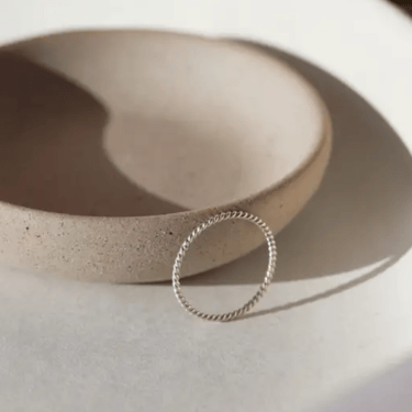 Twist stacking ring, silver