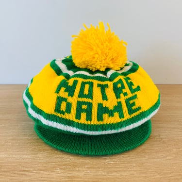 Vintage Norte Dame Collegiate Winter Beanie Hat 