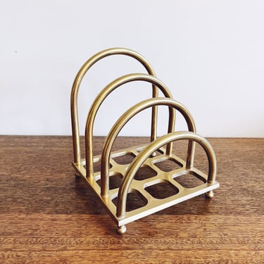 Vintage Letter Holder with Brass Arches 