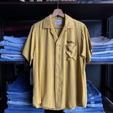 Vintage 1950s ARROW GABANARO Rayon Gabardine Sport Shirt