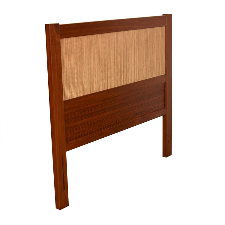 Reversible Danish Modern Teak & Seagrass Twinsized Headboard Modern