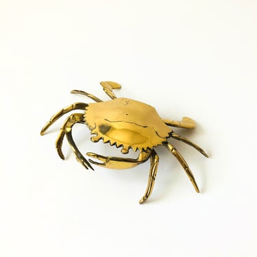 Vintage Brass Crab Ashtray 