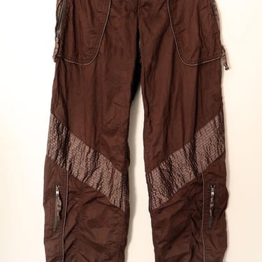 Abercrombie & Fitch Brown Cargo Pants, Y2K, Vintage, Cotton , Satin ,Low rise, Hip huggers, Baggy Pants 1990's 