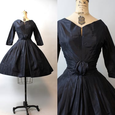1950s SILK COCKTAIL dress xs | new fall 