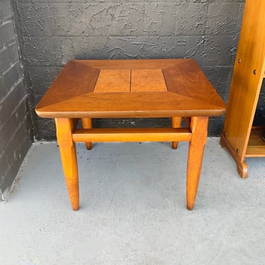 Lane Walnut and Burlwood Inlay Petite Side Table