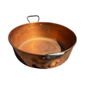 19th-Century Large Victorian French Double Handled Copper Pan