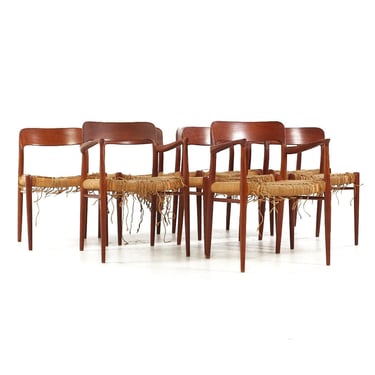 Niels Moller Mid Century Teak Model 75 and 77 Dining Chairs - Set of 8 - mcm 