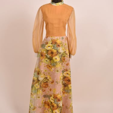 Floral Goddess 70s Maxi Dress, M