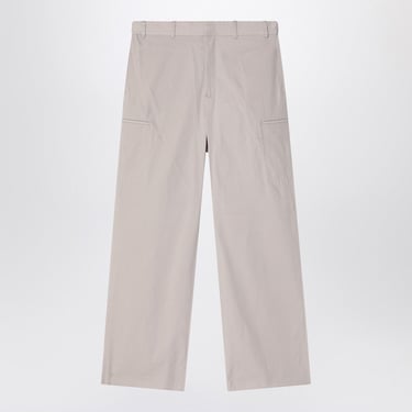 Fendi Stone Grey Cotton Blend Trousers Men