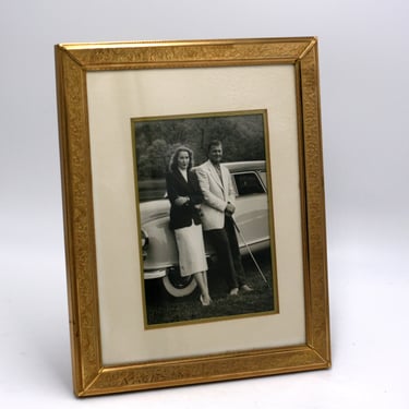 vintage Embossed Gold Tone Frame with Matt and Photo 