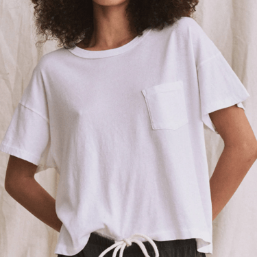 The GREAT. Pocket Tee in True White