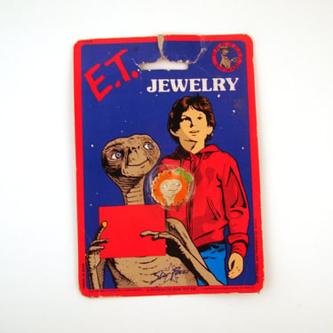 ET enamel pin Vintage 1980s E.T. Pinback Metal 