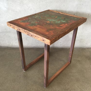 Copper/Wood &amp; Metal Rustic Hand Crafted Artisan Table
