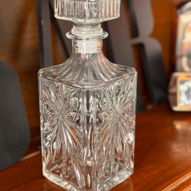Vintage Cut Crystal Square Liquor Decanter 
