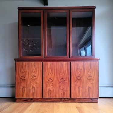 Mid Century Danish Modern Rosewood Cabinet Hutch by Rasmus 