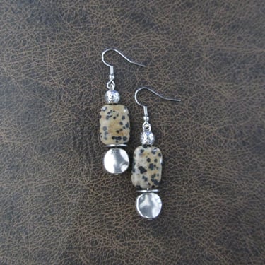 Dalmatian jasper and silver earrings 