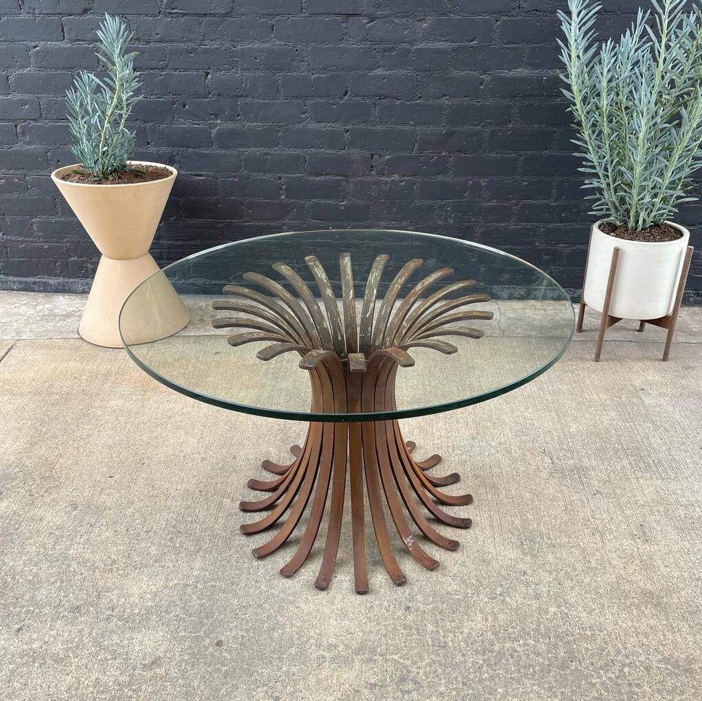 Vintage Metal & Glass Dining Table | Vintage Supply - East LA - Los ...